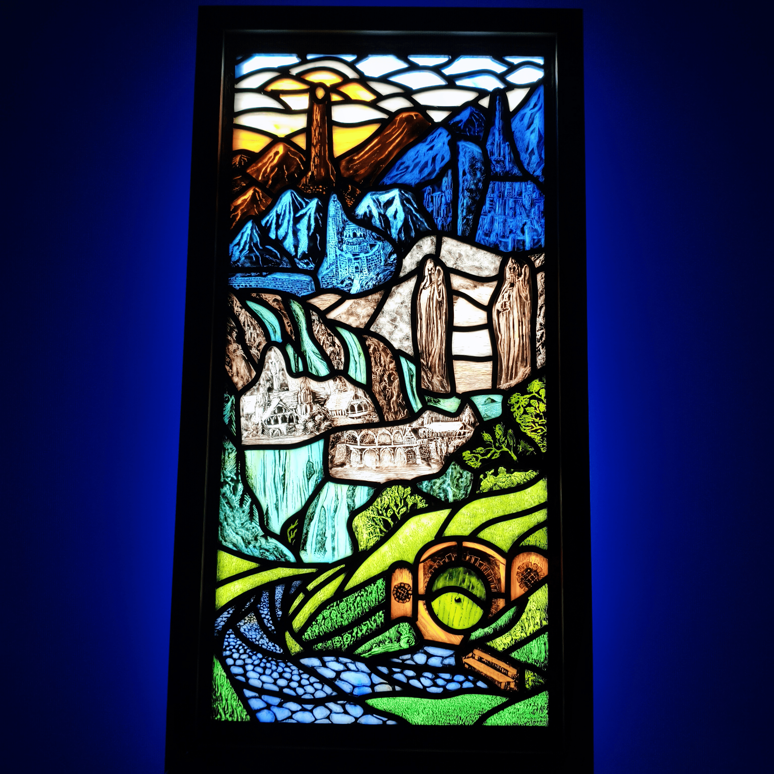 Lampa witrażowa "Władca pierścieni"